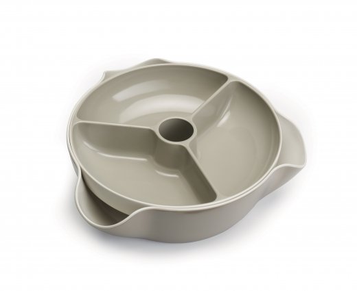 Dvojitá miska Double Dish veľká šedá biela