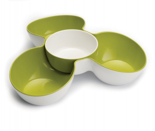 Servírovacie misky Tripledish zelená biela
