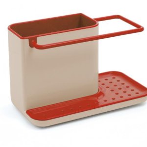 Kuchynský stojan na čistiace potreby Caddy červený/šedý