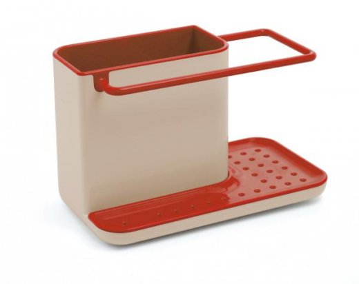 Kuchynský stojan na čistiace potreby Caddy červený/šedý