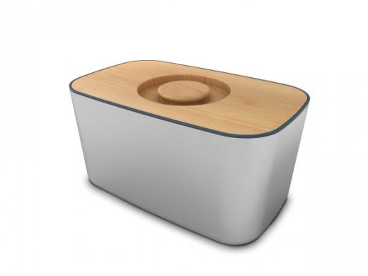 Chlebník s krájaciou doskou Bread Bin - nerez