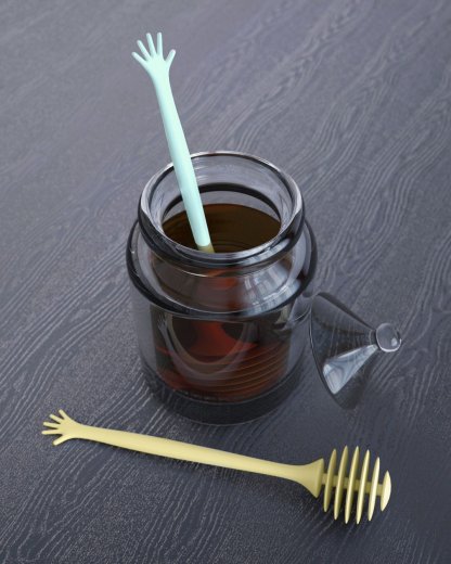 Lyžička na med  Help Honey svetlo modrá