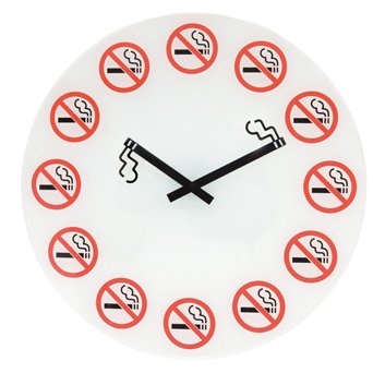 Nástenné hodiny Zákaz fajčiť