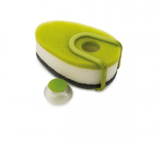 Sada hubiek s dávkovačom saponátu Joseph Joseph Soapy-Sponge™ - zelená