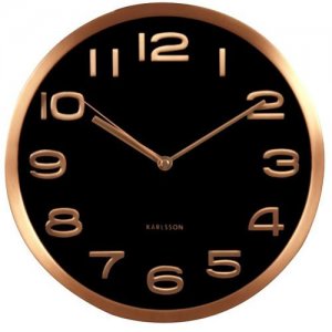 Hodiny KARLSSON Maxi Copper, 29 cm - čierne