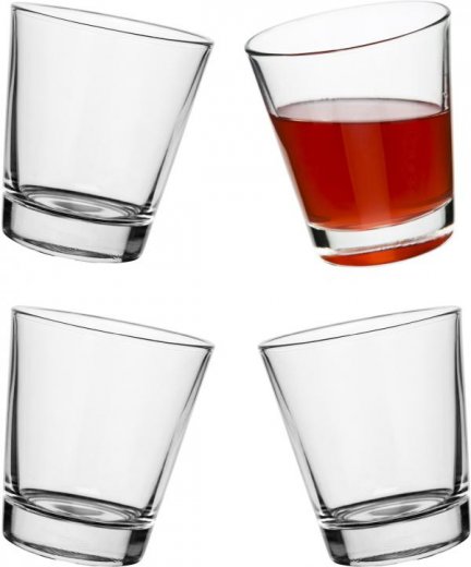 Hojdacie poháre SAGAFORM Rocking Multipurpose Glass, 4 ks - číre