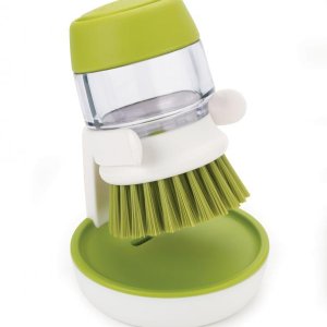 Kefa s dávkovačom saponátu a stojanom JOSEPH JOSEPH Palm Scrub™- zelená