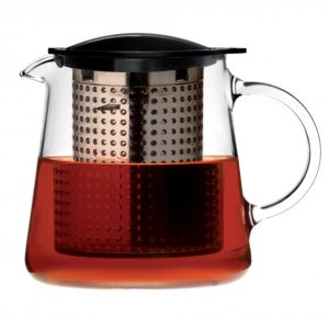 Sklenená kanvica na čaj Finum Tea Control™ 0.8 l - čierna