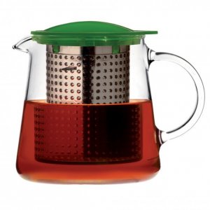 Sklenená kanvica na čaj Finum Tea Control™ 0.8 l - zelená