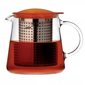 Sklenená kanvica na čaj Finum Tea Control™ 0.8 l - jantárová