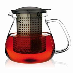 Sklenená kanvica na čaj Finum Tea Control™ 1l - čierna