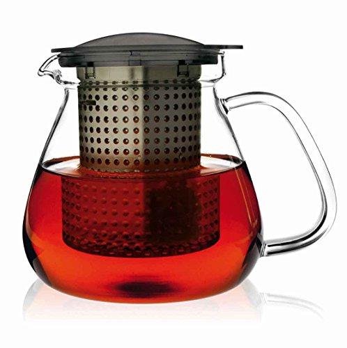 Sklenená kanvica na čaj Finum Tea Control™ 1l - čierna