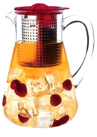 Plastová kanvica na ľadový čaj FINUM Iced-Tea Control™ 1.8 l - červená