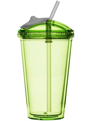 Pohár so slamkou SAGAFORM Fresh Smoothie Mug 450 ml - zelený