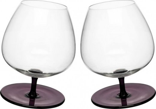 Hojdacie poháre SAGAFORM Rocking Brandy Glass, 2 ks - fialové