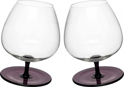 Hojdacie poháre SAGAFORM Rocking Brandy Glass, 2 ks - fialové