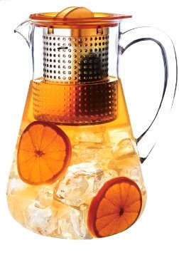 Plastová kanvica na ľadový čaj FINUM Iced-Tea Control™ 1.8 l - jantárová