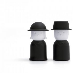 Soľnička a korenička Qualy Mr.Pepper & Mrs. Salt - čierna