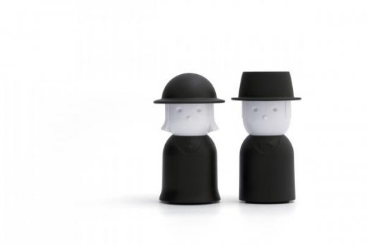 Soľnička a korenička Qualy Mr.Pepper & Mrs. Salt - čierna