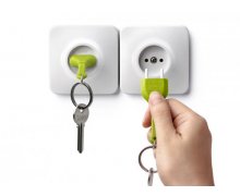 Držiak na kľúče s kľúčenkou Qualy Unplug - zelený
