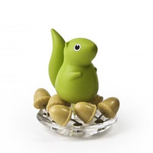 Stojan s pripináčikmi Qualy Squirrel & Acorn - zelený