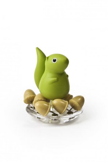 Stojan s pripináčikmi Qualy Squirrel & Acorn - zelený