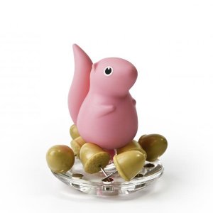 Stojan s pripináčikmi Qualy Squirrel & Acorn - ružový