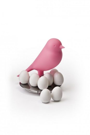 Stojan s magnetkami Qualy Magnetic Egg Sparrow - ružový