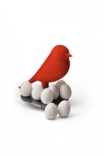 Stojan s magnetkami Qualy Magnetic Egg Sparrow - červený