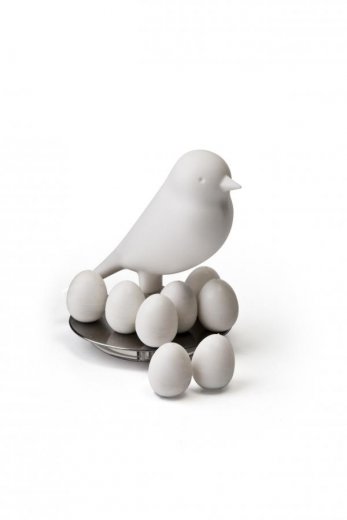 Stojan s magnetkami Qualy Magnetic Egg Sparrow - biely