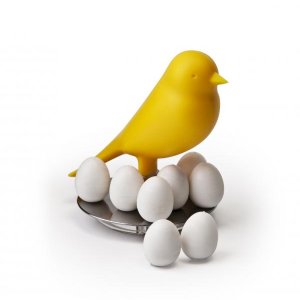 Stojan s magnetkami Qualy Magnetic Egg Sparrow - žlrý