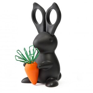 Stojan s nožnicami Qualy Desk Bunny Scissors - čierny