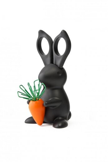 Stojan s nožnicami Qualy Desk Bunny Scissors - čierny