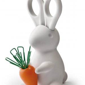 Stojan s nožnicami Qualy Desk Bunny Scissors - biely