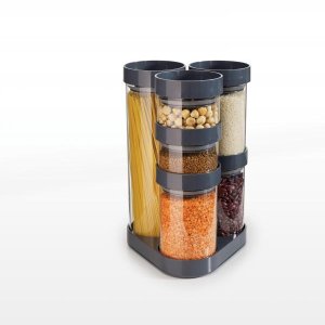Rotačný stojan s dózami JOSEPH JOSEPH FoodStore™ Carousel - šedý