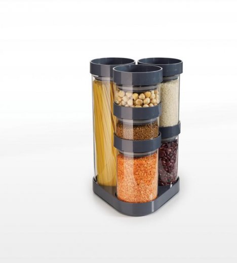 Rotačný stojan s dózami JOSEPH JOSEPH FoodStore™ Carousel - šedý