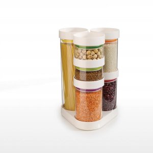 Rotačný stojan s dózami JOSEPH JOSEPH FoodStore™ Carousel, biely