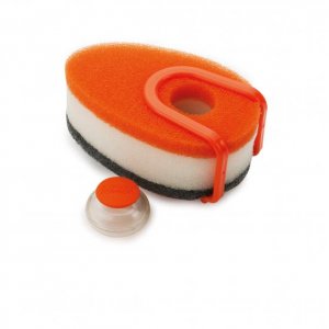 Sada hubiek s dávkovačom saponátu JOSEPH JOSEPH Soapy-Sponge™- oranžová