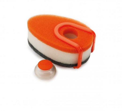 Sada hubiek s dávkovačom saponátu JOSEPH JOSEPH Soapy-Sponge™- oranžová