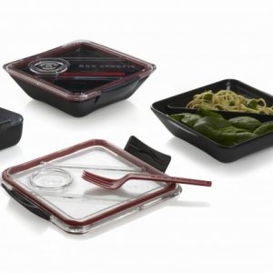 Lunch box BLACK BLUM Apetit, červený/čierny