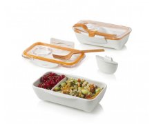 Lunch box BLACK-BLUM Bento, biely/oranžový