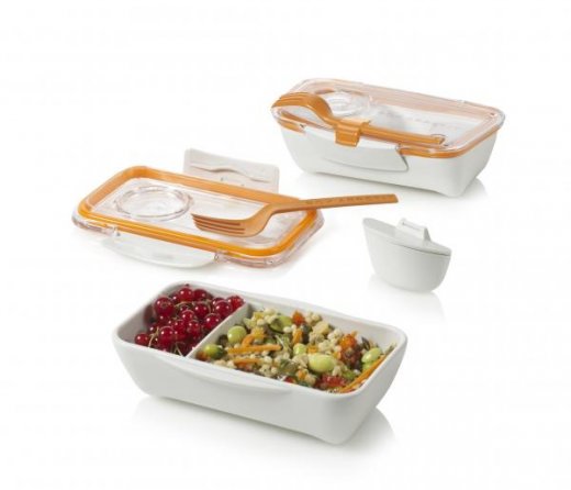 Lunch box BLACK-BLUM Bento, biely/oranžový