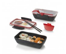Lunch box BLACK-BLUM Bento, čierny/červený