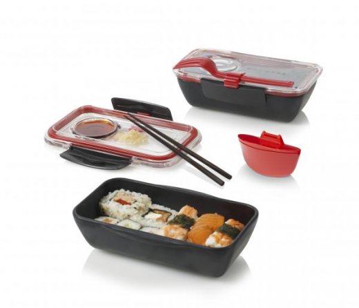 Lunch box BLACK-BLUM Bento, čierny/červený