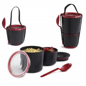 Šálka na jedlo Lunch Pot červená/čierna