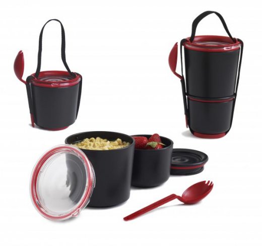 Šálka na jedlo Lunch Pot červená/čierna
