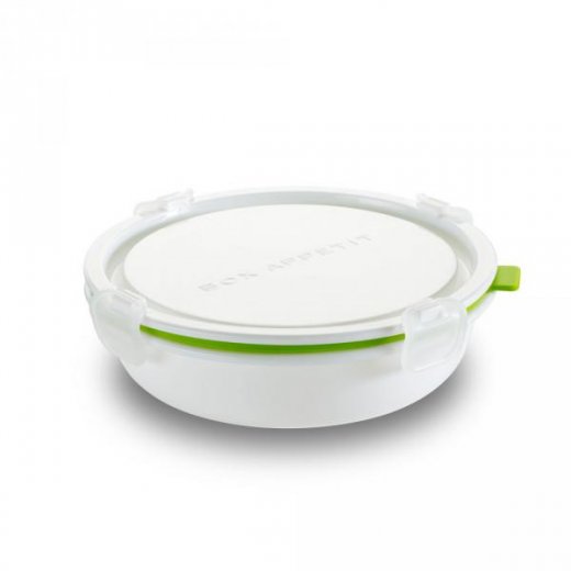 Lunch Box Round S BLACK-BLUM, 660ml, biely/zelený