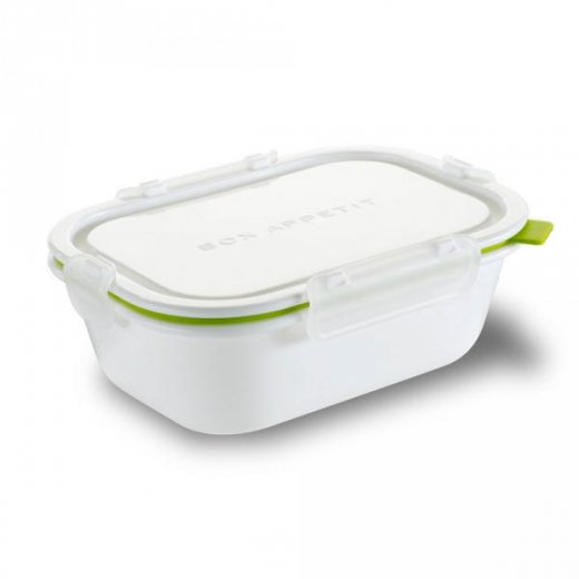 Lunch Box Rectangle L BLACK-BLUM, 1005ml, biely/zelený