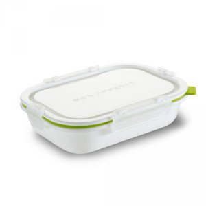 Lunch Box Rectangle S BLACK-BLUM, 715ml, biely/zelený