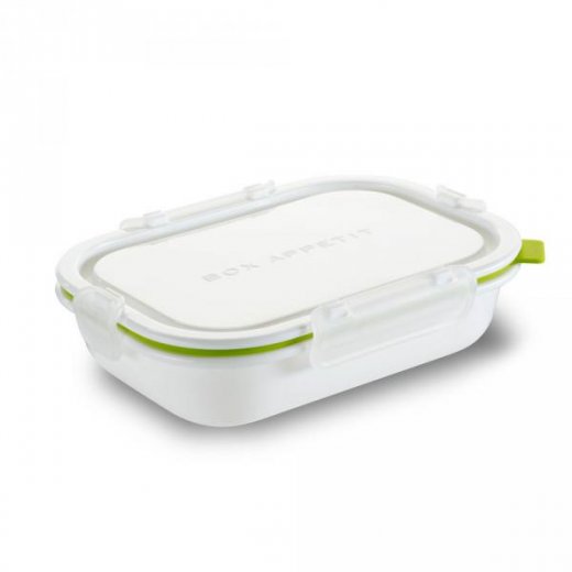 Lunch Box Rectangle S BLACK-BLUM, 715ml, biely/zelený